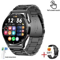 스마트 워치 웨어러블 디바이스 lige watch for men smart watch, 스틸 스트립 블랙, 아몰레드 스마트워치