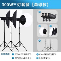 지속광 소프트박스 조명 소품 라이트, 메탈 바디 효율적인 방열 300w 3등 콤비네이션