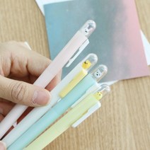 우주선 귀여운 동물 캐릭터 볼펜 4종 [특이한 신기한 예쁜볼펜 판촉 펜 국산], 댕댕이