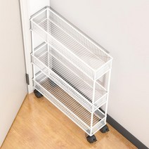 틈새수납장 철재 세탁실 폭좁은 이동식 선반, 11