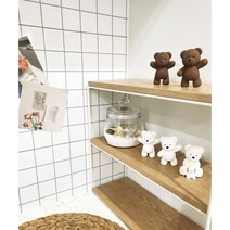 향기조아 탁상용 차량용 곰돌이석고방향제+리필오일set, 화이트아기랑철퍼덕, 시트러스