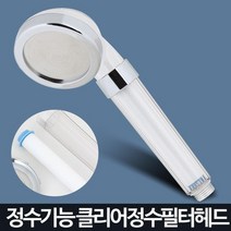 해외유학 준비물 샤워해드 클리어 정수필터헤드 수동비데 샤워기부속 교체, 1개
