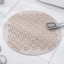 ZZJJC 원형샤워실 미끄럼방지매트욕실샤워매트집화장실스냅발판마사지매트, 카키색55CM[수원점]수정가시], 123