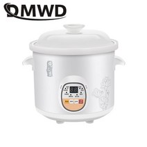 수비드머신 통돌이오븐 양갈비 수비드 스테이크 DMWD 1.5L 전기 미니 슬로우 쿠커 스튜 수프 죽 건강 냄비 시간 제어 세라믹 베이비 푸드 요리 기계 식사 기선 EU, 중국, 화이트 스마트