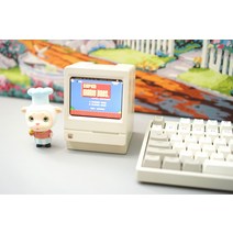 3세대 매킨토시 미니모니터 3.5인치 레트로 소형 컴퓨터 컴퓨터 보조 화면, 베이지(도색완료)