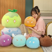 원신 쿠션 슬라임 솜인형 피규어 굿즈 30/40/50센티 캐릭터 큐티 애니 게이밍 바디필로우 봉제 베개 소파 쿠션 등받이 허리 슬림 쿠션 안고자는 컬렉션 기념 선물용, 바람 슬라임