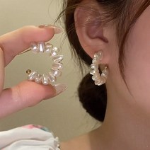 론조모니 S925 실버 진주 귀걸이