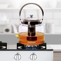 이탈리아노 커피 앤 티포트 직화 내열 유리 차망 주전자 티주전자 2.0L