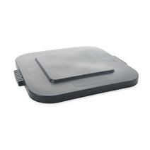 러버메이드 Commercial Products BRUTE 사각 상자 보관 용기 뚜껑 100L(28갤런) 그레이 (FG352700GRAY), Lid, Gray