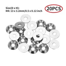 특수 와샤20Pcs M3/M4/M5 304 스테인레스 스틸 콘 컵 헤드 스크류 가스켓 원추형 와셔 심 보강 링, 02 M4 304