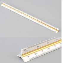 삼각 스케일자 30cm 고배율 수캐일 룰러 직 척도 베율 1대100 200 300 400 500 600 지도 제도 맵 비율 축소