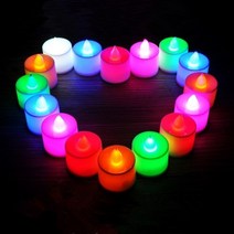 LED 티라이트 크림오렌지 캔들 전자 양초 프로포즈 촛불 1개, LED티라이트색변환1개