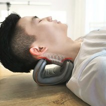 휴대용 일자목교정기 목디스크견인기 치료기 보조기 경추 통증 운동기구 목늘리기 가정용, 그레이