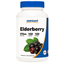 Nutricost Elderberry 엘더베리 삼부커스 120캡슐 해외, 1개