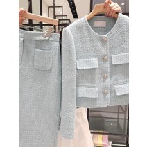 봄 트위드 투피스 큐빅 자켓 쥬얼리 스커트 돌잔치 상견례 결혼식 출근복 졸업사진 프로필 촬영 면접 단아한