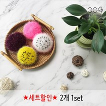364days [무료배송/2개set]핸드메이드 수세미 과일수세미 패션후르츠 용과 손뜨개 선물세트, 옵션 각 1개씩 총 2개(개별포장), 고리o
