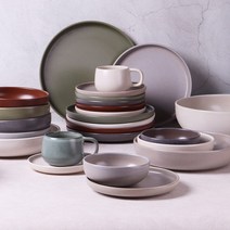 포르투갈 메사 우노 도자기그릇 접시 컵앤소서, 브레드 접시 17cm, 그레이