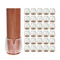 Chair Leg Floor Protectors 30Pcs Transparent Clear Silicone Caps Furniture Sliders Hardwood, 01 블랙 & 화이트