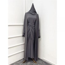 3 조각 Abaya 두바이 이슬람교 터키 방글라데시 이슬람교는 여자 Hijab 겸손한 복장 kaftans를 놓는다 Robe Femme Ensembles Musulmans