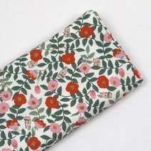 원단천 20수 OX 옥스포드원단 ] 플라워캣 2색, 백아이