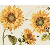 유쾌한컴퍼니 DIY 유화그리기 명화그리기 세트 40X50 200종, A-239 벌과 해바라기