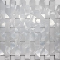 스텐타일 메탈타일 씽크대타일 주방타일 3D 알루미늄 복합 패널 벽 스티커 스테인레스 스틸 자체 접착 주방 방수 모자이크 벽지 30x30cm, 30x30cm 1PCS, 02 MK-02