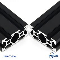 불규칙 형틀게이지 윤곽 CNC 3D 프린터 부품용 선형 레일 블랙 2040 T-슬롯 유럽 표준 양극산화 알루미늄 프로파일 압출 1-800mm 길이 1 개, T-100mm