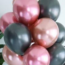 파티해 천장장식 크롬풍선(헬륨효과)세트-블랙로제