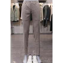 본 베이지 하운드 체크 린넨 혼방 캐주얼 밴딩 슬랙스 BN1MTA825 BR