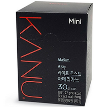 카누 미니 라이트로스트 아메리카노 30개 회사 사무실 탕비실 블랙 커피 믹스 30T