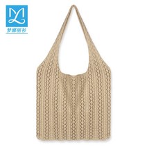 [추천하다] 가벼운 숄더백 대학생숄더백 데일리백2021 한풍 문예 니트 털실 가방 펀칭 뜨개질 가방 모래사장 가방 숄더 가방 대용량 토트 가방