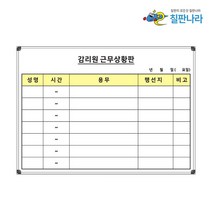 칠판나라 감리원 근무상황판 일반형 (자석부착 불가) 화이트보드 칠판 추천 현황판, 감리원 근무 상황판3