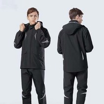(XL~3XL까지) 심플 디자인 남성 오토바이 방수 우비 상하의 세트 휴대용 파우치 우의