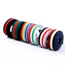 가배리본 여섯가지 10mm 스트라이프 리본 마스크스트랩 재료, 네이비레드