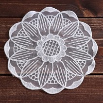 [트리빌리지] 엔틱 원형 꽃모양 러그 인테리어 장식품, 단품