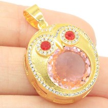 43x21mm 섬세한 파인 컷 18.5g 올빼미 핑크 쿤자이트 루비 눈길을 끄는 파인 쥬얼리 14k 골드 실버 펜던트 귀걸이 95