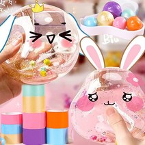 실리콘 투명테이프 공 만들기 펄 테이프 4.8 6CM 풍선 찐득볼 끈끈이볼 말랑이 장난감, s188 f