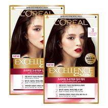 로레알파리 엑셀랑스 크림 염모제1+1, 1세트, 3호 어두운갈색