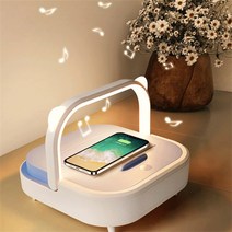 위드즈 디지털 3in1 무선 충전 뮤직 무드등 블루투스 스피커, 우드