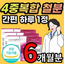 철 철분 엽산 비타민D 비타민 비 B12 혈액 피 생성 에 필요 2개월 4개월 6개월 분 + 알약케이스 증정, 1개, 6개월/60정x3개+사은품