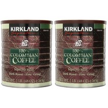 커클랜드 다크 로스트 파인 그라인드 Kirkland Colombian Coffee Supremo Bean 3lb(1.36kg) 2캔, 1개