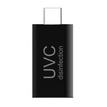 UV 살균기 미니 휴대용 UVC 살균 램프 5v Type-C/조명 포트 LED 조명 소독 99.9%, Black_Iphone