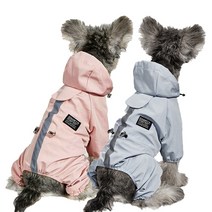 부투펫 강아지우비 비옷 레인코트 방수 빛반사 애견 반려견 강아지우산 파스텔 우비, 핑크