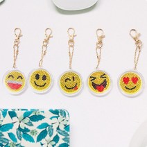 비치나몰 어린이보석십자수 DIY세트 열쇠고리 키링 캐릭터 비즈 큐빅, 보석열쇠고리-스마일