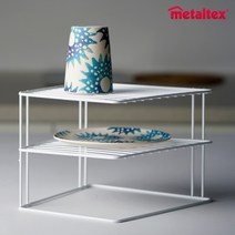 [메탈텍스] 실로스 3단 접시 정리대 - 화이트, 단품