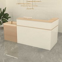 매장 계산대 카페 업소용 카운터 인포 포스다이 병원 데스크, 180x60x100cm, 나무가있는 흰색 좌회전