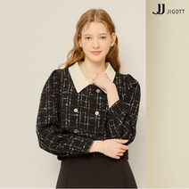 JJ지고트 배색 칼라 크롭 트위드 재킷 GN2P0JK23_P334255049 137856
