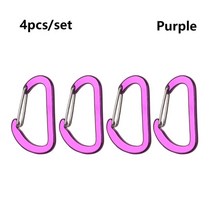 클라이밍 장비 암벽 등반 로프 볼더링 스포츠 3pcs 하트 모양의 알루미늄 카라비너 ​​열쇠 고리 클립 야외 캠핑 열쇠 고리 후크 물병 버클 여행 키트 등산, 4pcs 보라색