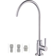 음료수용 수도꼭지 무광택 니켈 Wellup 역침투수전 비공기간격 RO수여과시스템용 무연 스테인리스, 01 무광택 니켈