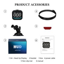 자동차 속도계 WYOBD G4 GPS HUD 자동 컴퓨터 HD 디지털 장식 조명 헤드 업 전자, N01 .G4 GPS HUD